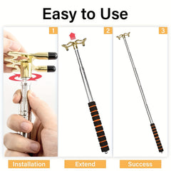 Retractable Snooker Bridge Cue with Brass Head