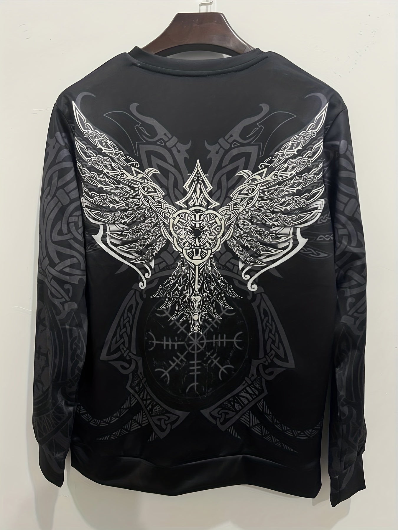 Vintage Graphic Print Men's Sweatshirt Long Sleeve Crew Neck Tops