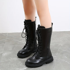 Girls Lace Up High Boots, Fall Winter Shoes