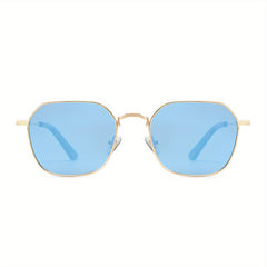 OUWEN Polarized Hexagon Square Sunglasses Metal Rim Sun Glasses VF2213