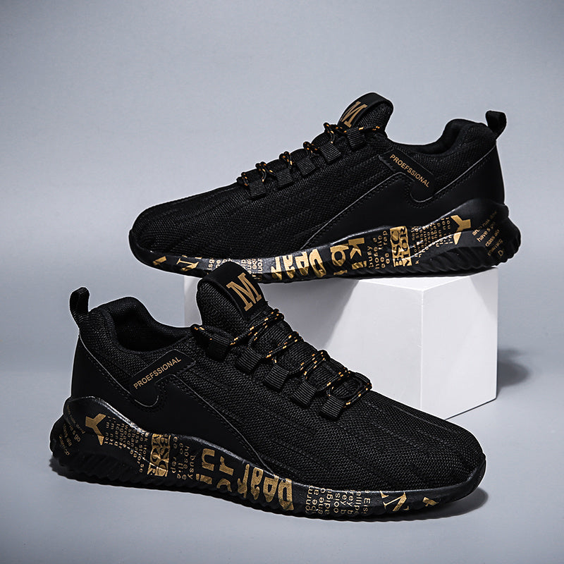 Men's Letter Graphic Lace Sneakers