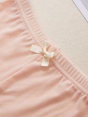 4pcs Bowknot Decor Elastic Waist Shorts Breathable Kid's Underwear