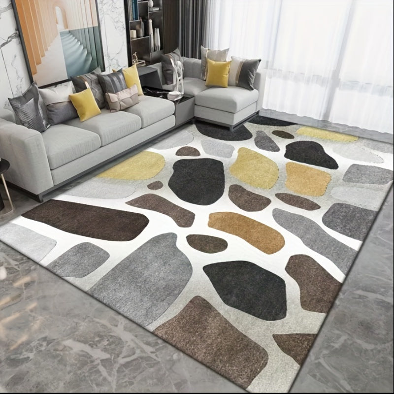 Modern Faux Cashmere Area Rug Geometric Soft Fluffy Living Room Mat