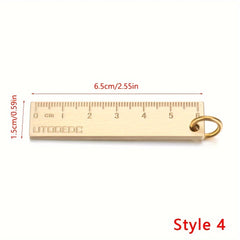 Brass Keychain Whistle Ruler DIY Pendant Ornament