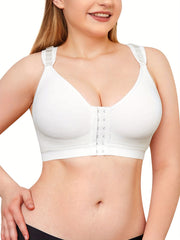 Hollow Racerback Sports Bra Front Closure Support Yoga Bra