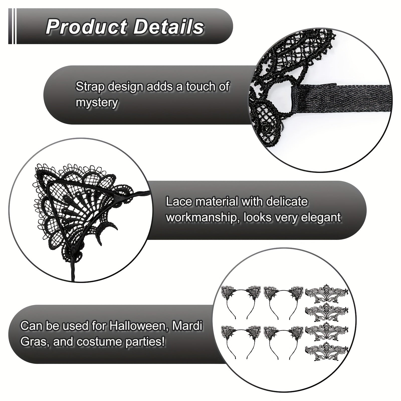 8pcs Cat Cosplay Costume Halloween Lace Cat Cosplay Set