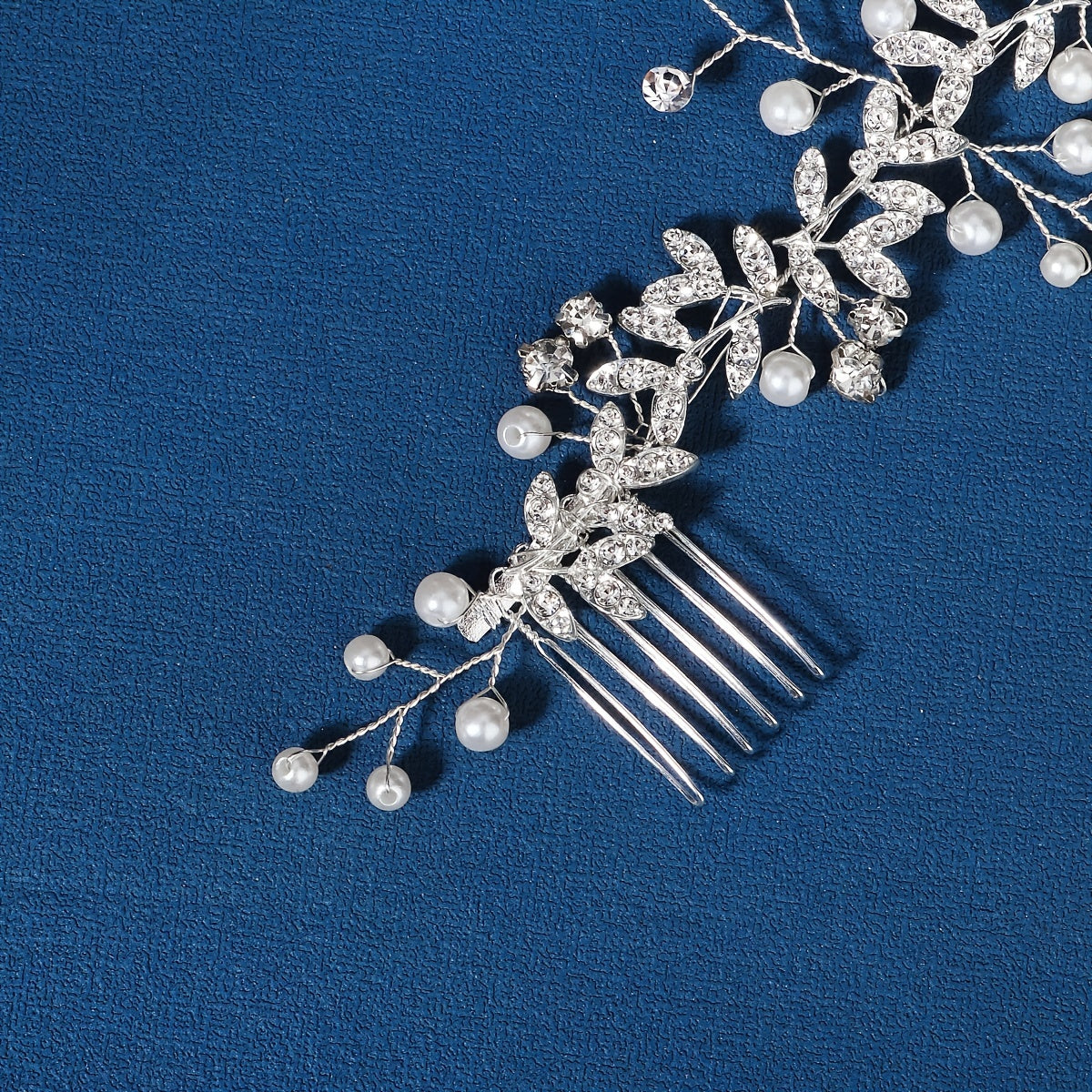 Crystal Hair Comb Faux Pearl Bridal Headpiece Wedding Hair Accessories