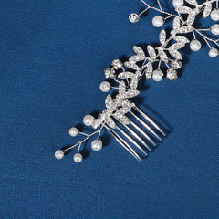 Crystal Hair Comb Faux Pearl Bridal Headpiece Wedding Hair Accessories