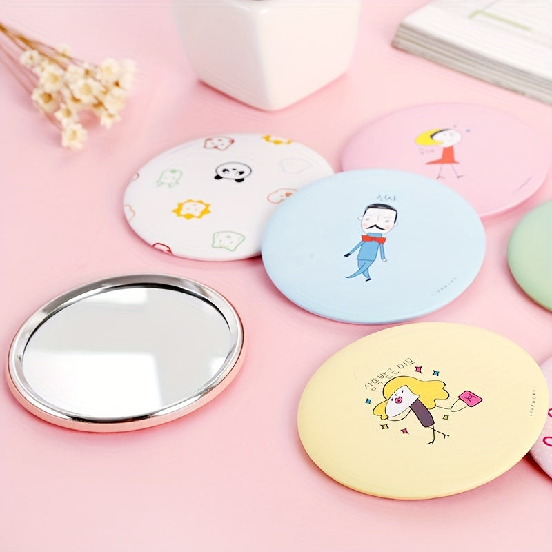 Small Round Cosmetic Mirror for Travel, Handheld Vanity Mirror