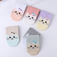 6 Pairs Soft Kitty Socks for Women