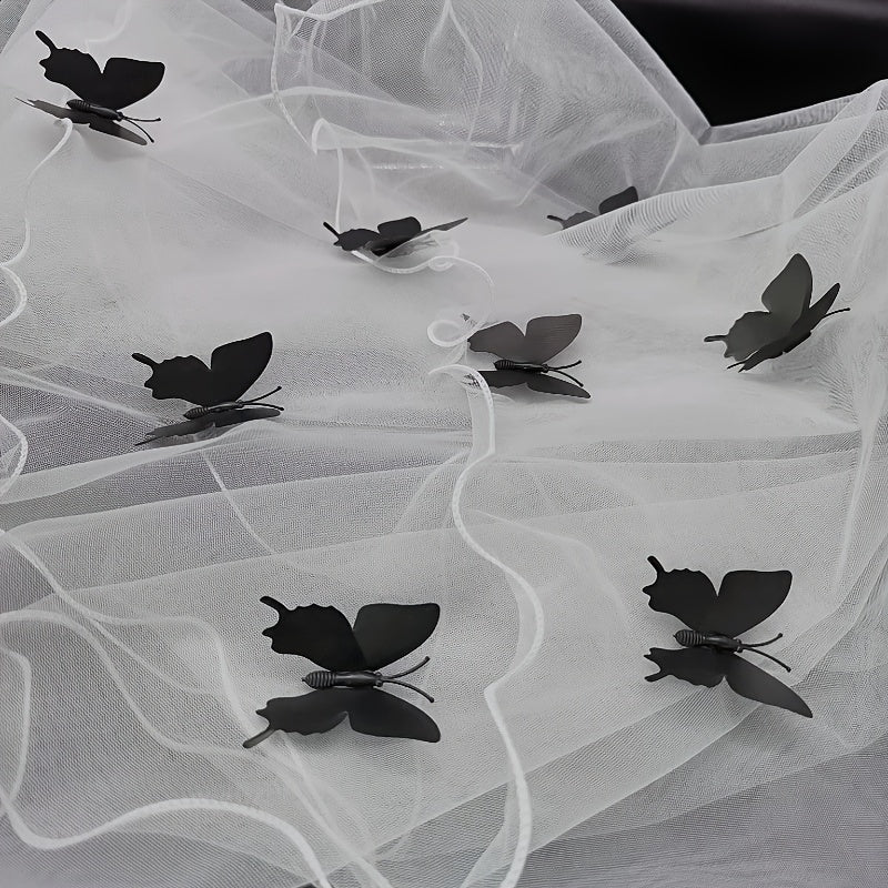 Butterfly Tulle Veil Ruffled Long Headpiece for Halloween Weddings