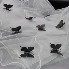 Butterfly Tulle Veil Ruffled Long Headpiece for Halloween Weddings
