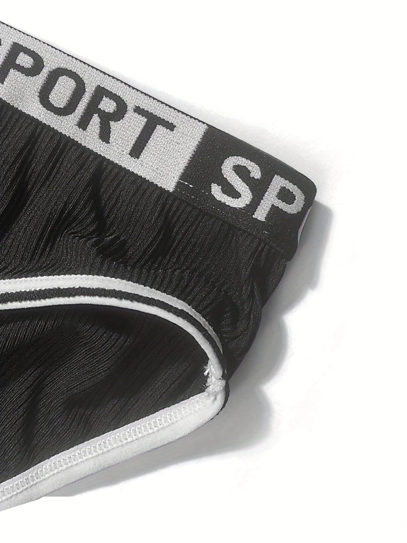 5 Pack Plus Size Sporty Panties Set Women's Plus Ribbed Briefs