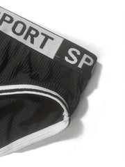 5 Pack Plus Size Sporty Panties Set Women's Plus Ribbed Briefs