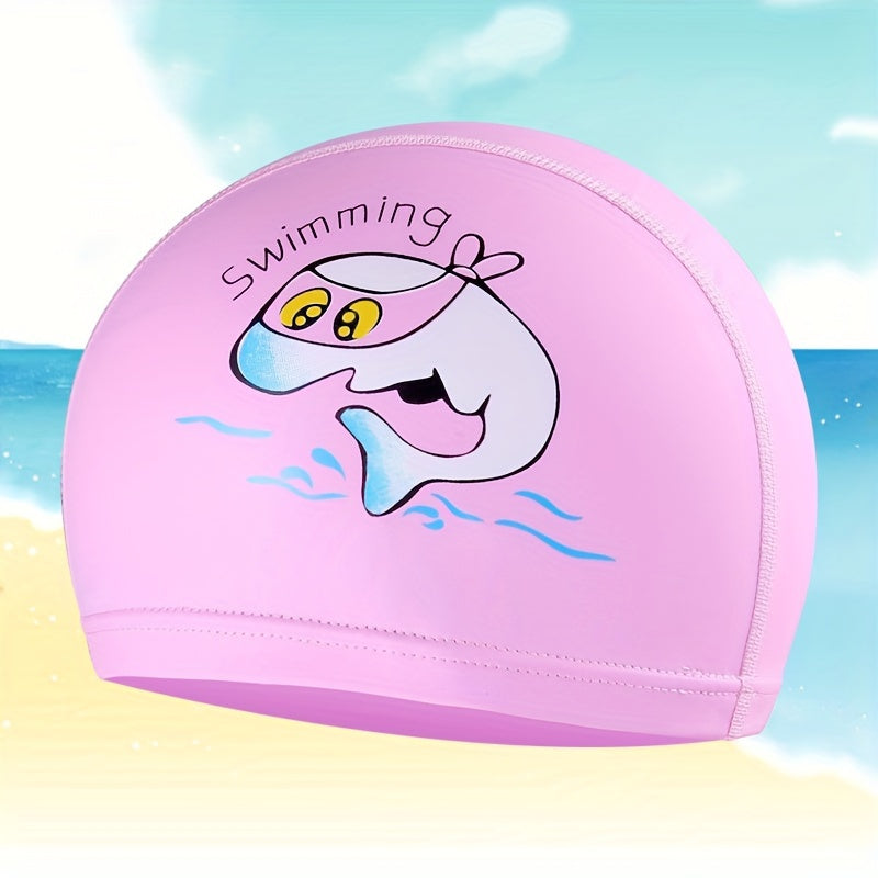 Kids Cartoon Animal Print Waterproof Swimming Cap for Boys & Girls