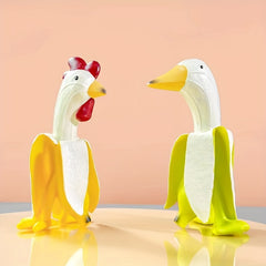 Banana Duck Statue Resin Decoration for Home Garden Office Outdoor