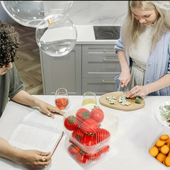 50pcs Plastic Flip Top Takeout Tray Disposable To Go Container