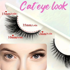 5 Pairs Cat Eye False Eyelashes Winged Natural Look Fluffy Makeup