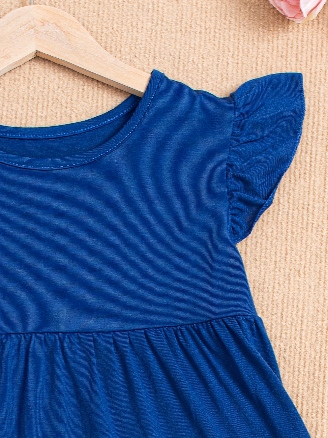 Flounce Sleeve Round Neck Casual Skate Dress