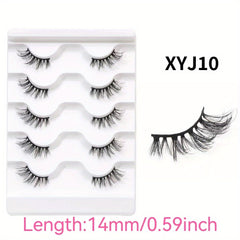 5 pairs of European & American half eye false lashes 3D thick curl
