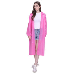 Waterproof Reusable Raincoat with Adjustable Hood for Outdoor Activities