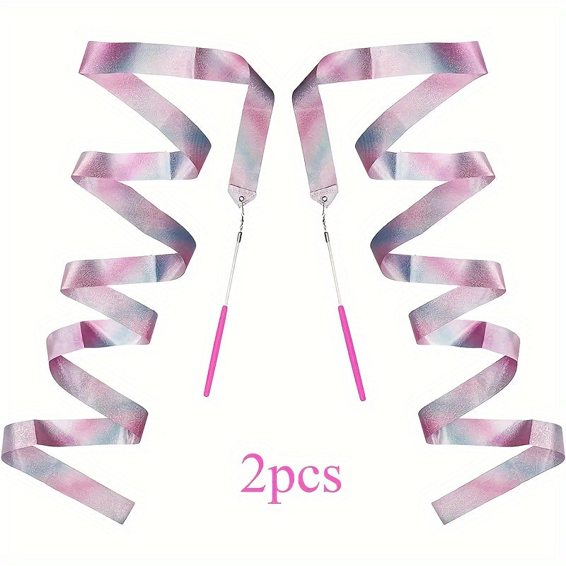 2pcs Dance Twirling Ribbons for Shows and Gymnastics