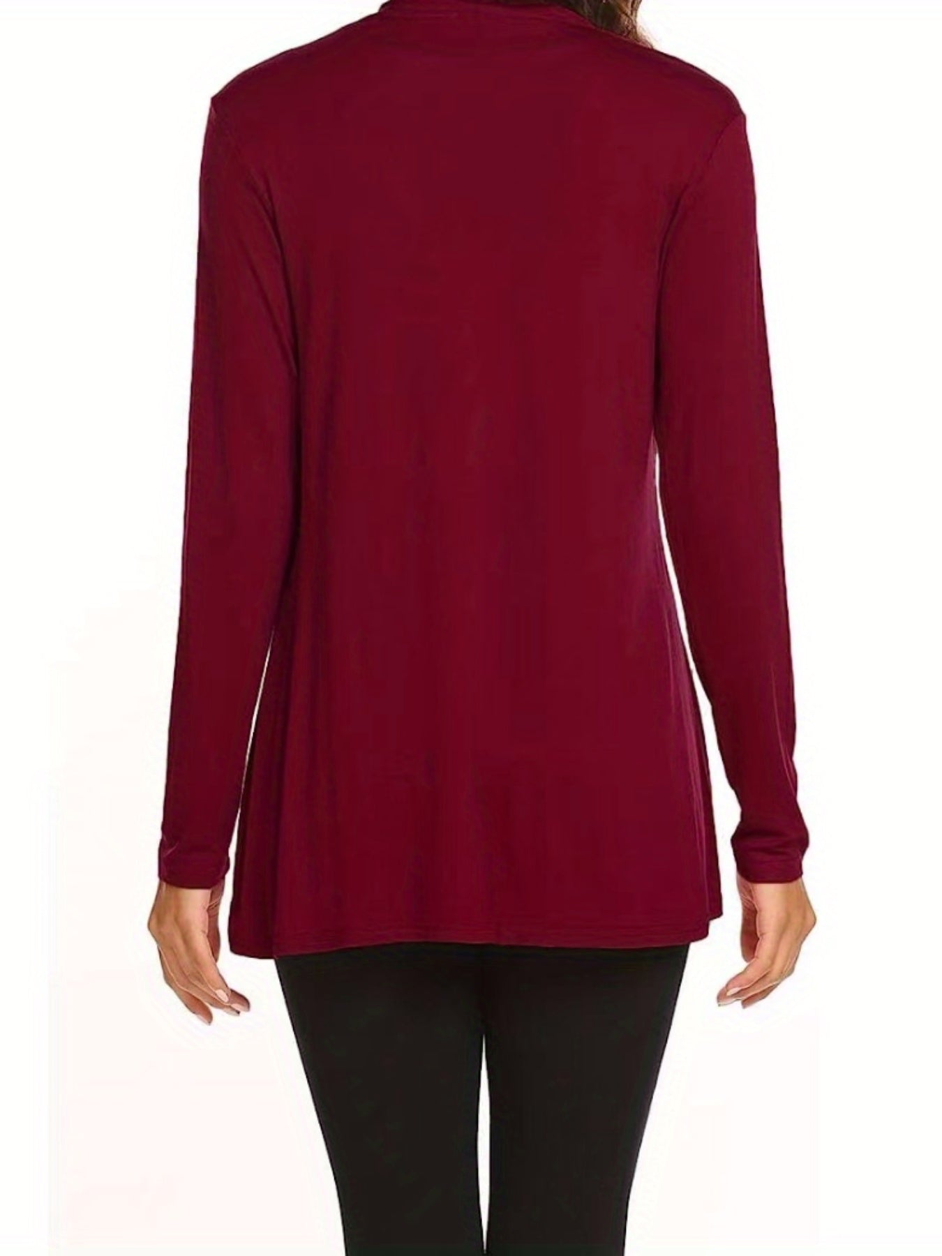 Casual Open Front Long Sleeve Cardigan for Women