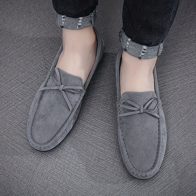 Men's Bowknot Loafer Shoes Non-slip Driving Moccasins