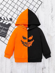 Boys' Halloween Patchwork Hoodie Sweatshirt