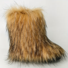 Women's Fluffy Furry Mid Calf Boots Winter Snow Boots