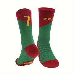 Men's Non-Slip Football Socks Thick Sweat-Absorbing Mid Calf Sports Socks