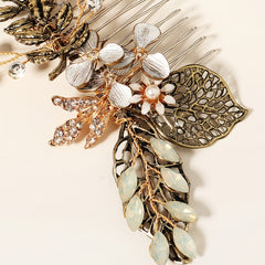 Crystal Wedding Hair Comb Clip Golden