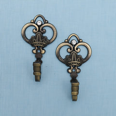 2pcs Vintage Large Curtain Hooks Wall Hanging Coat Hooks Metal Hooks