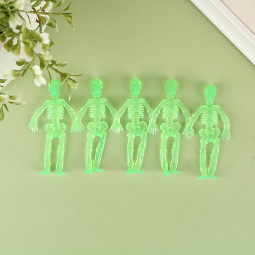 5Pcs Mini Skull Doll PVC Skeleton Zombie Toy Halloween Decor