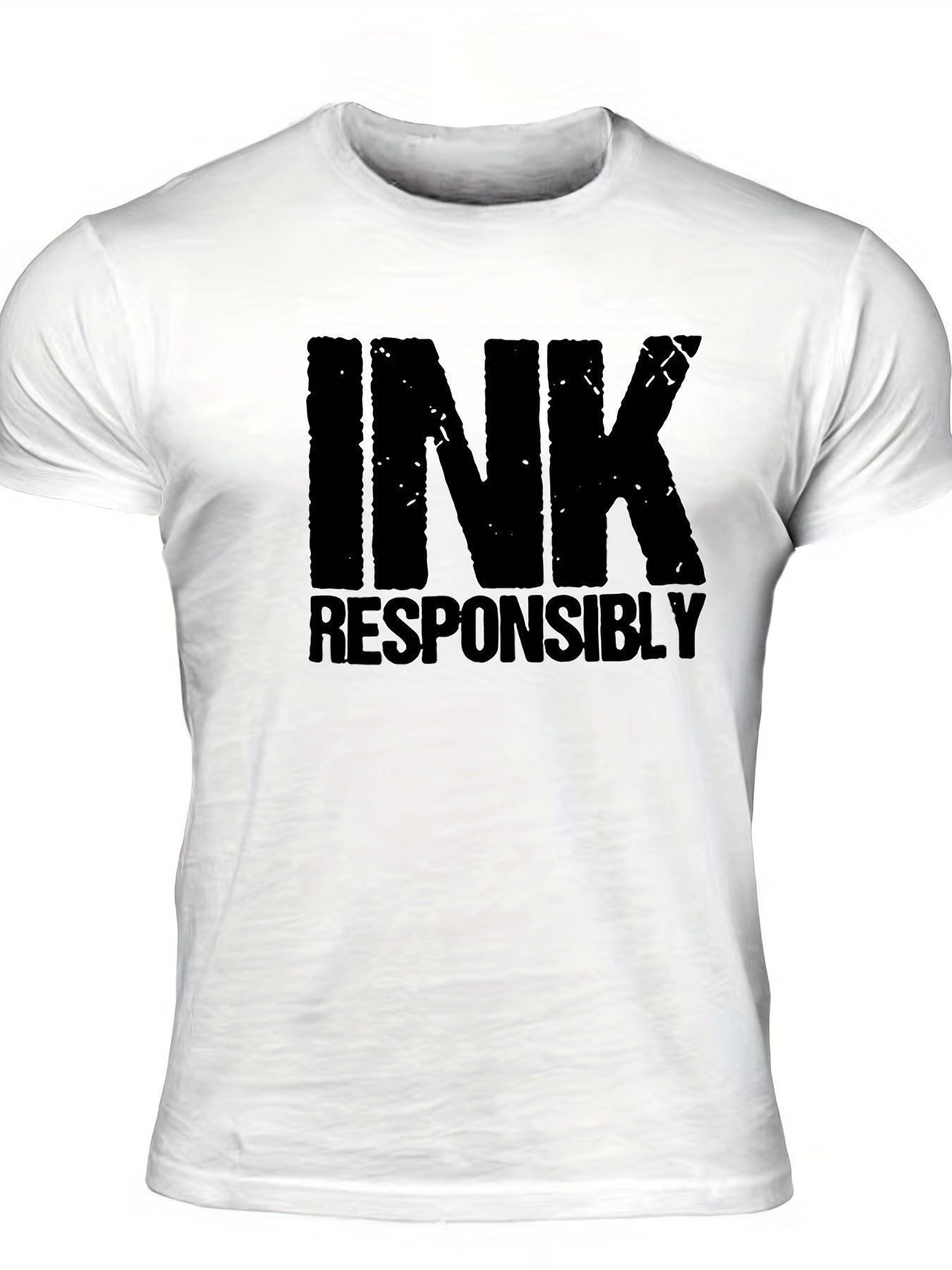 INK Responsibly Men's Print T Shirt Stretchy Crew Neck Tee