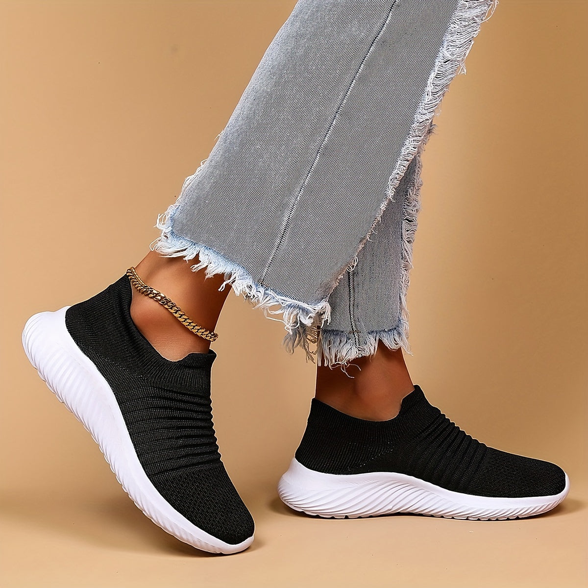 Women's Slip On Sporty Running Shoes Anti-slip Outdoor Sneakers