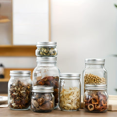 Transparent Glass Storage Jar with Airtight Lid