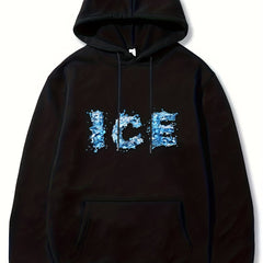 ICE Print Hoodie Long Sleeve Top Men's Clothes For Spring Fall Winter