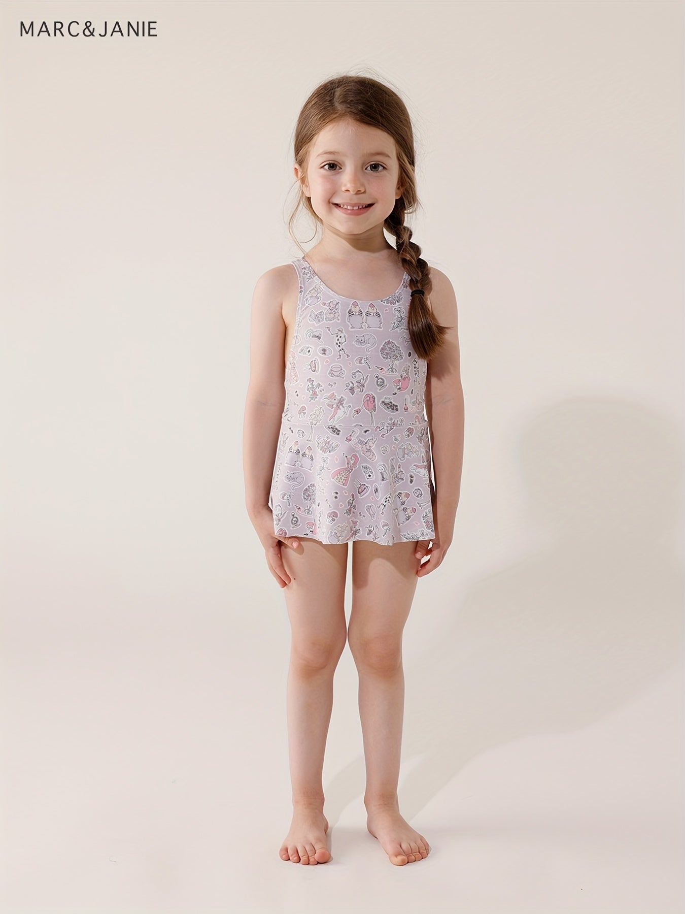 Toddler Baby Girls' Cartoon Graphic One Piece Swimsuit
