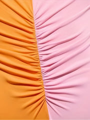 Ruched V-Neck Bodysuit for Women's Summer Fashion