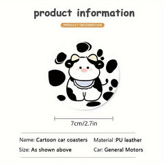 Cartoon Cow Coaster Car Cup Holder Anti Slip Coasters Heat Insulation Pad