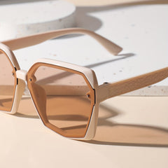 Geometric Frame Sunglasses UV400 Block Rivet Glasses
