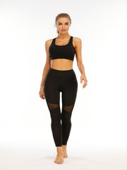 High Stretch Yoga Pants Mesh Stitching Leggings