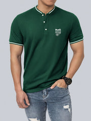 Men's Punk Skull Graphic Shirt Casual Button Up Polo Shirt for Summer