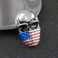 American Flag Skull Brooch Jacket Bags Decoration Punk Rock Style Brooch For Men