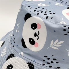 Panda Print Bucket Hat Summer Lightweight Sunscreen Reversible Fisherman Cap