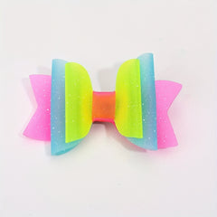 2pcs Girls Block Swim Pool Waterproof Hair Bows Clips Hairpin Headwear