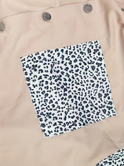 Colorblock Leopard Print Long Sleeve Blouse