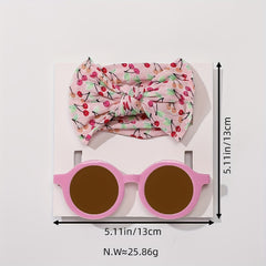 Newborn Baby Headband & Round Sunglasses Set Hair Accessories