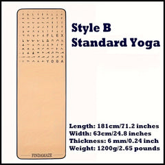 Non Slip Cork Yoga Mat with Yoga Posture Print